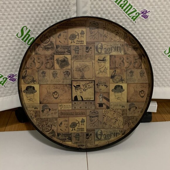 Vintage Goorin Bros Cardboard Hat Box Strap Storage Container Black Gold Logo - Picture 11 of 14